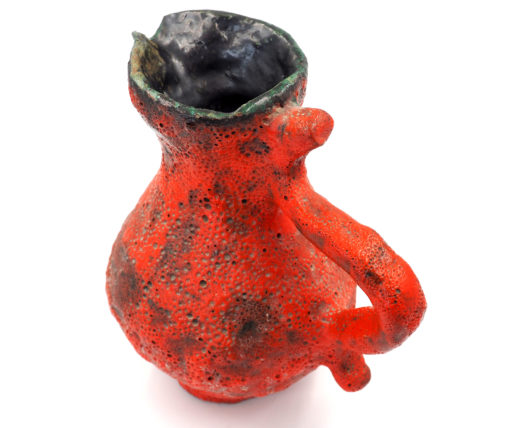 Roter Krug mit Lavadekor 60er – Bild 2