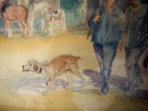 "Le Retour la travail - 1915" Zurück an die Arbeit  Aquarell. 1. Weltkrieg Französische Soldaten – Bild 3