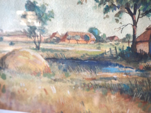 Meinhard Uttecht Ostfriesische Landschaft Aquarell – Bild 3