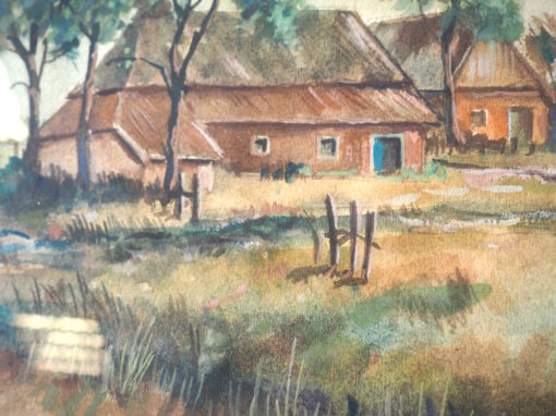 Meinhard Uttecht Ostfriesische Landschaft Aquarell – Bild 4